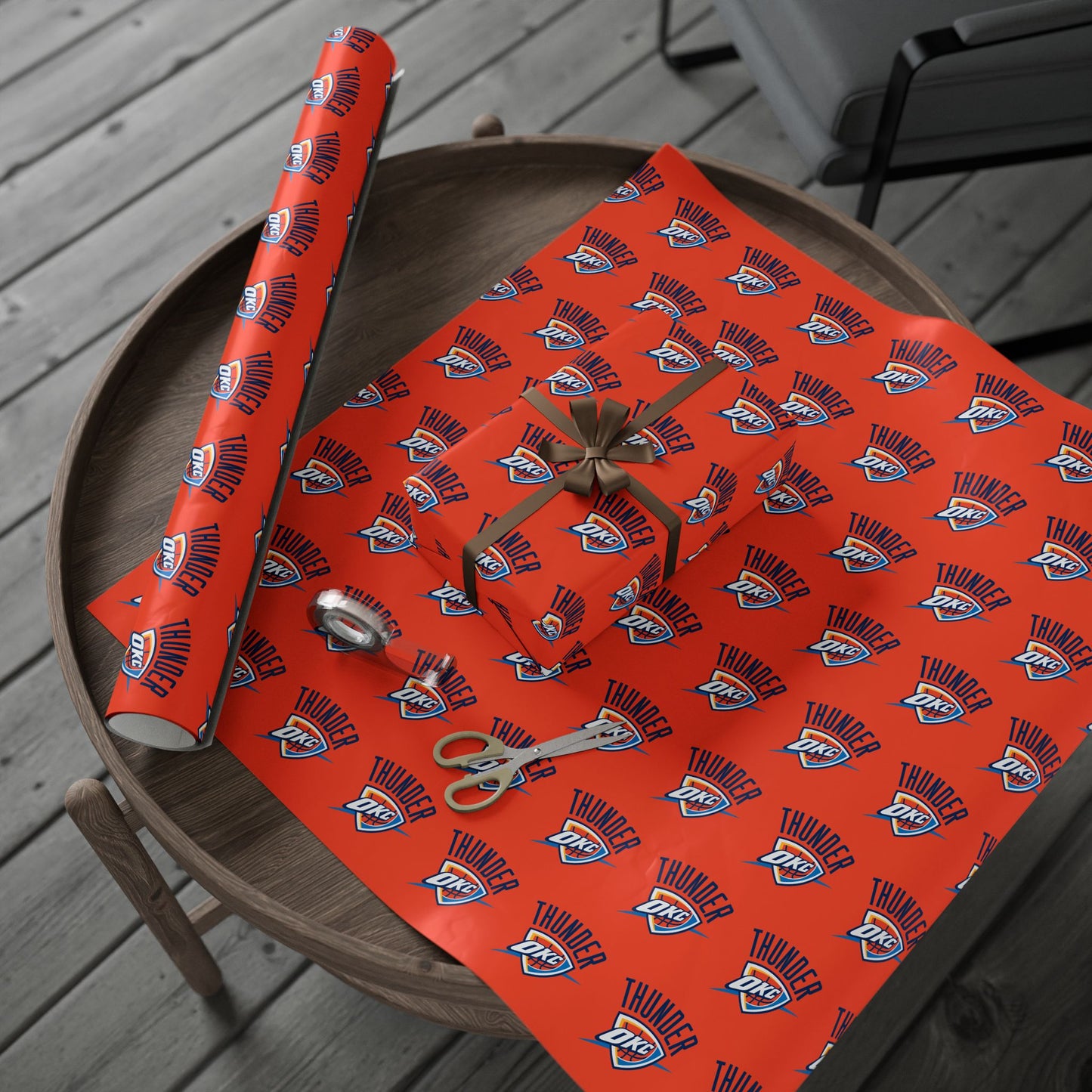 Oklahoma City Thunder NBA Holiday Gift Wrapping Paper
