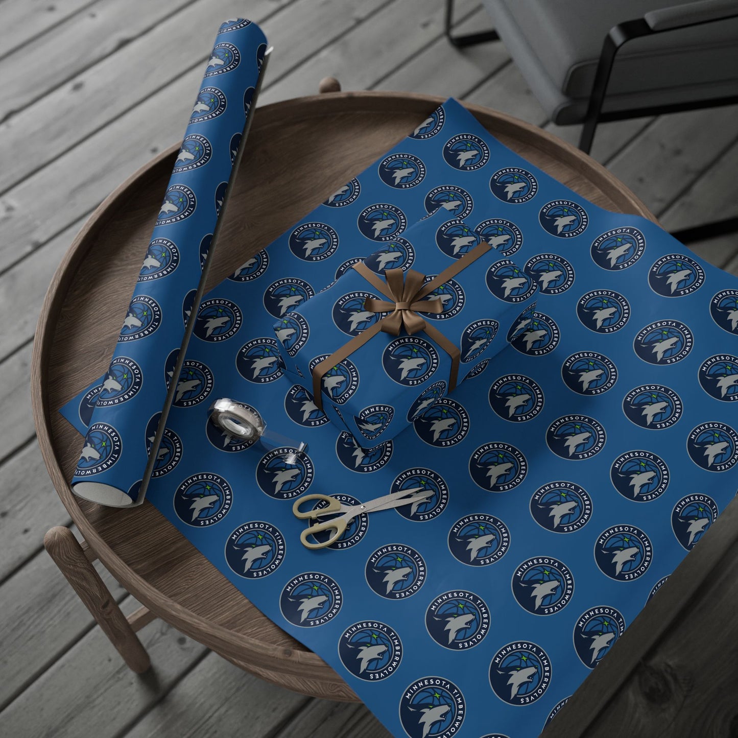 Minnesota Timberwolves NBA Holiday Gift Wrapping Paper