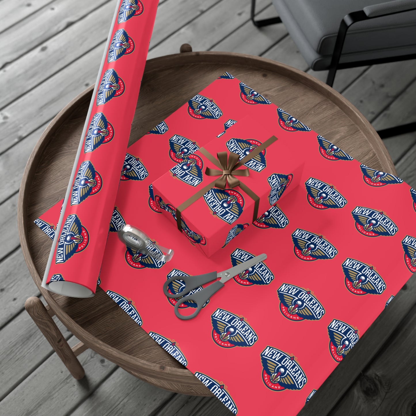 New Orleans Pelicans NBA Holiday Gift Wrapping Paper