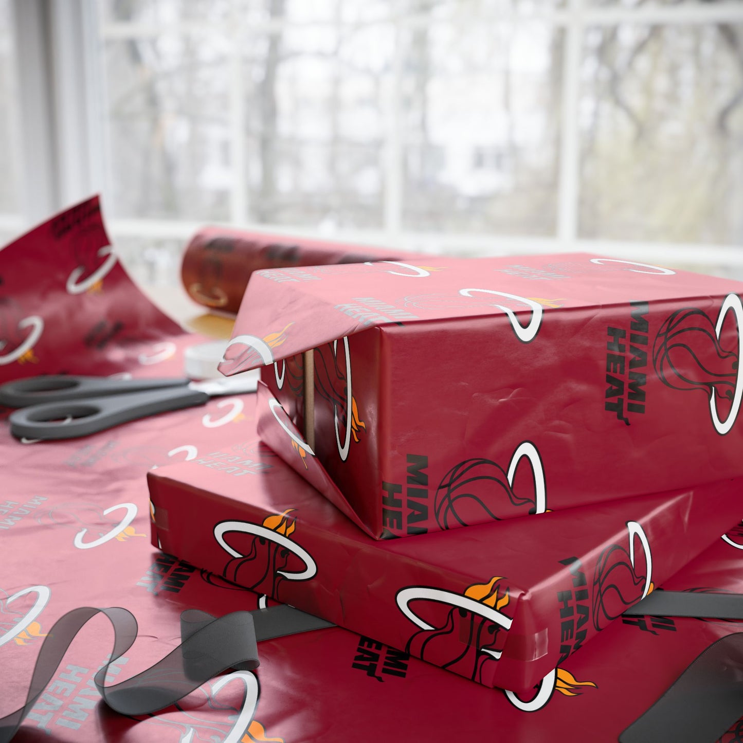 Miami Heat NBA Holiday Gift Wrapping Paper