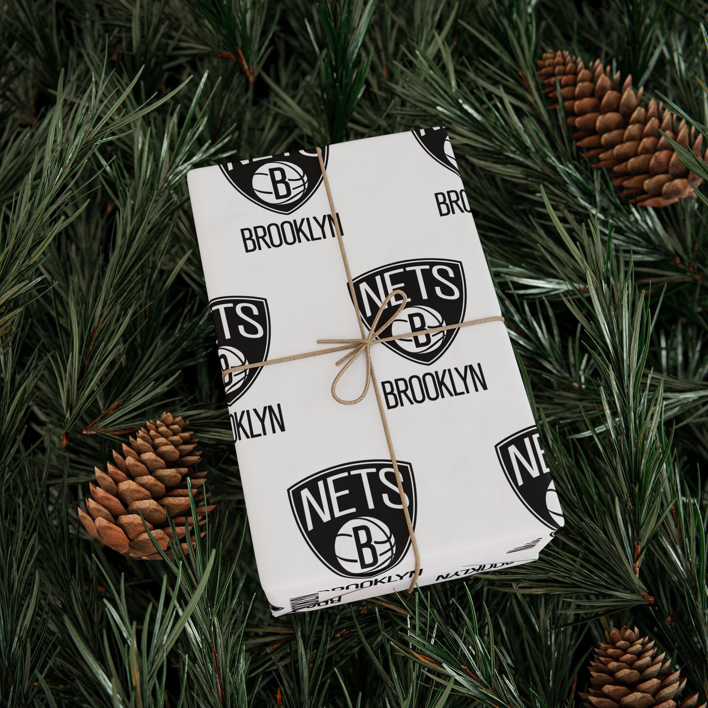 Brooklyn Nets NBA Holiday Gift Wrapping Paper