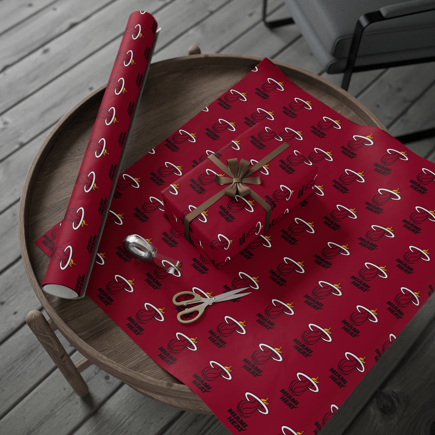 Miami Heat NBA Holiday Gift Wrapping Paper