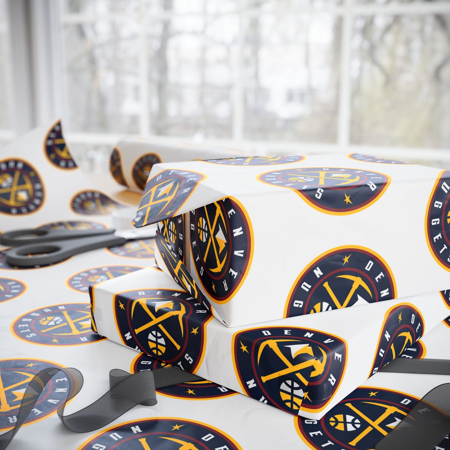 Denver Nuggets NBA Holiday Gift Wrapping Paper