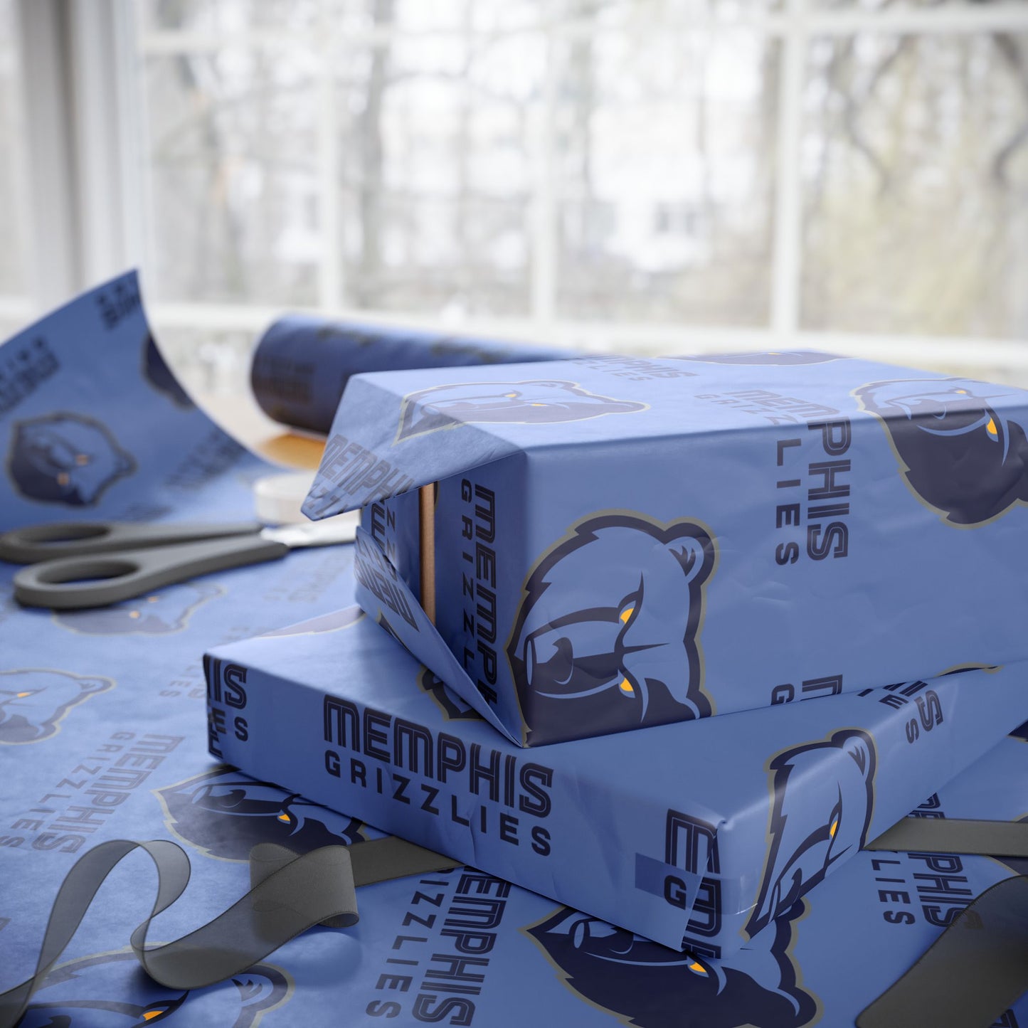 Memphis Grizzles NBA Holiday Gift Wrapping Paper