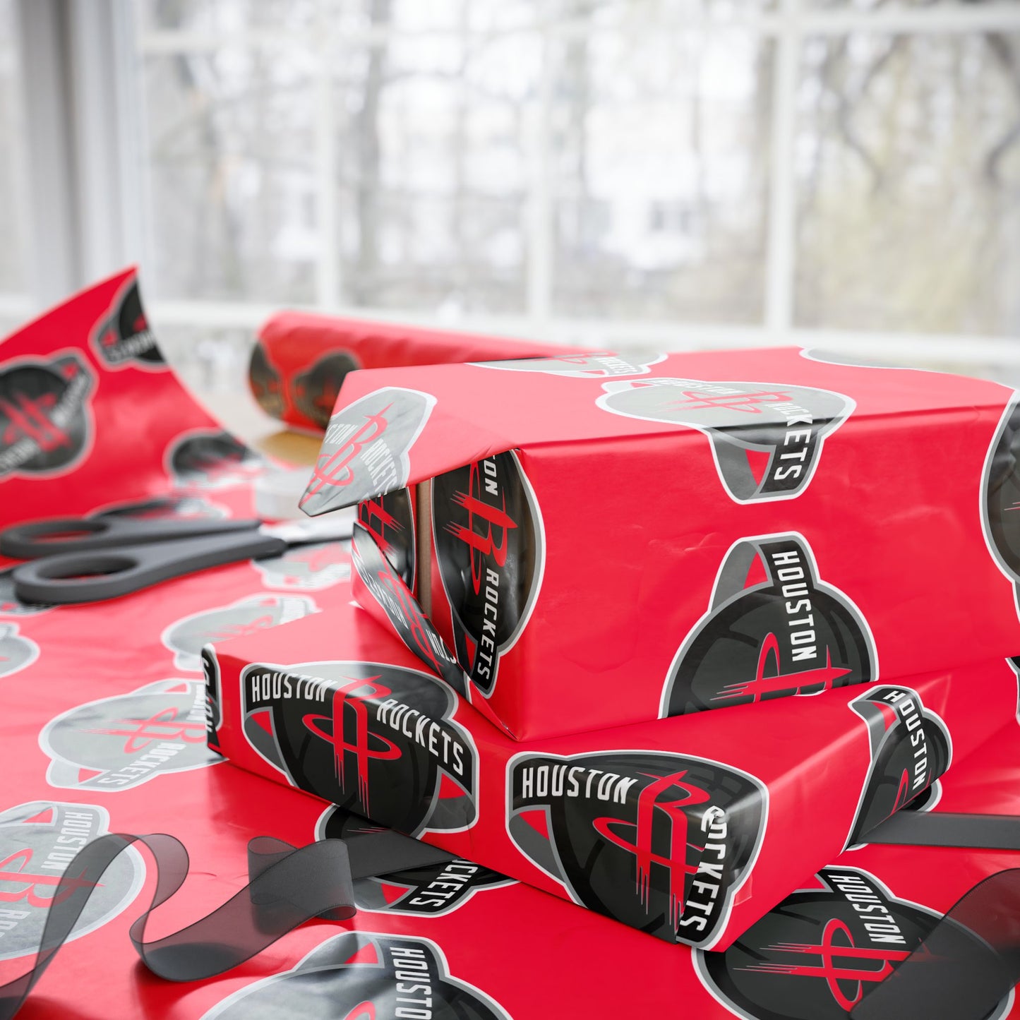 Houston Rockets NBA Holiday Gift Wrapping Paper