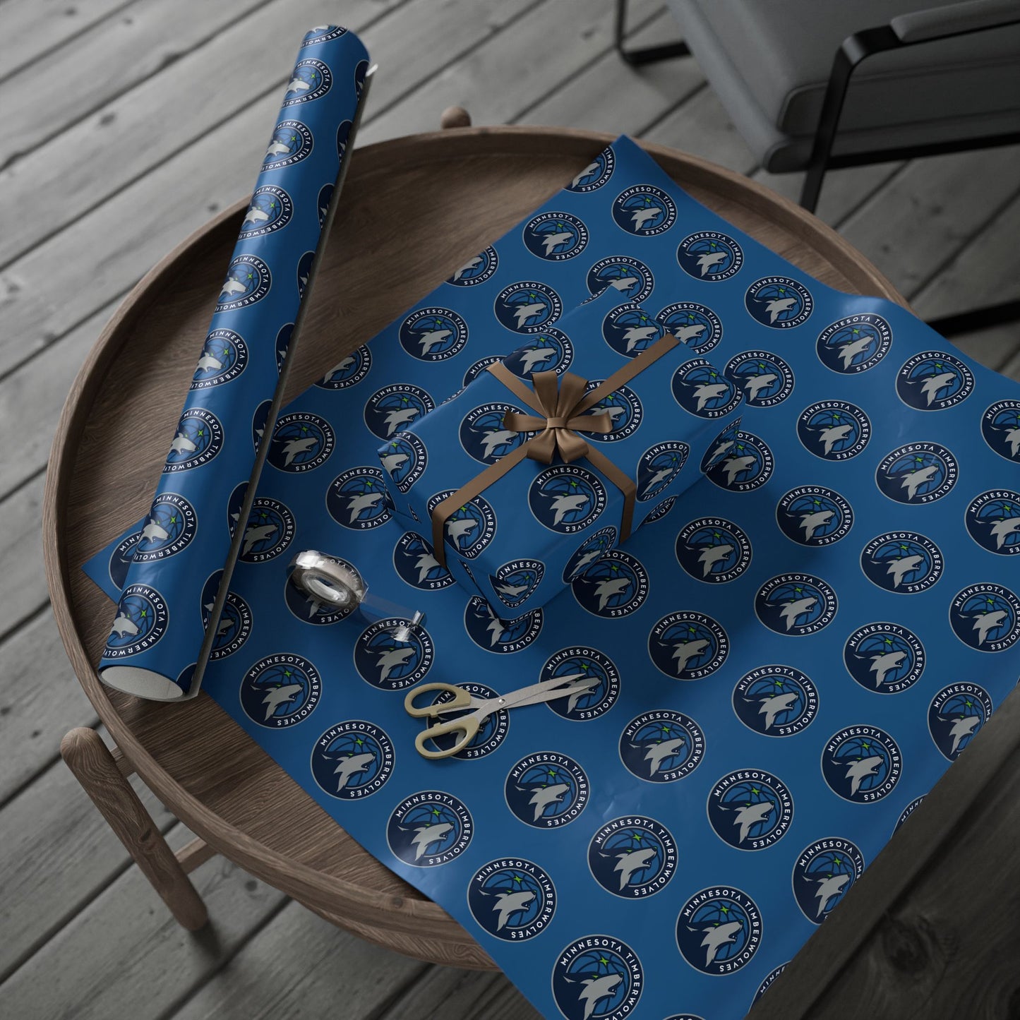 Minnesota Timberwolves NBA Holiday Gift Wrapping Paper
