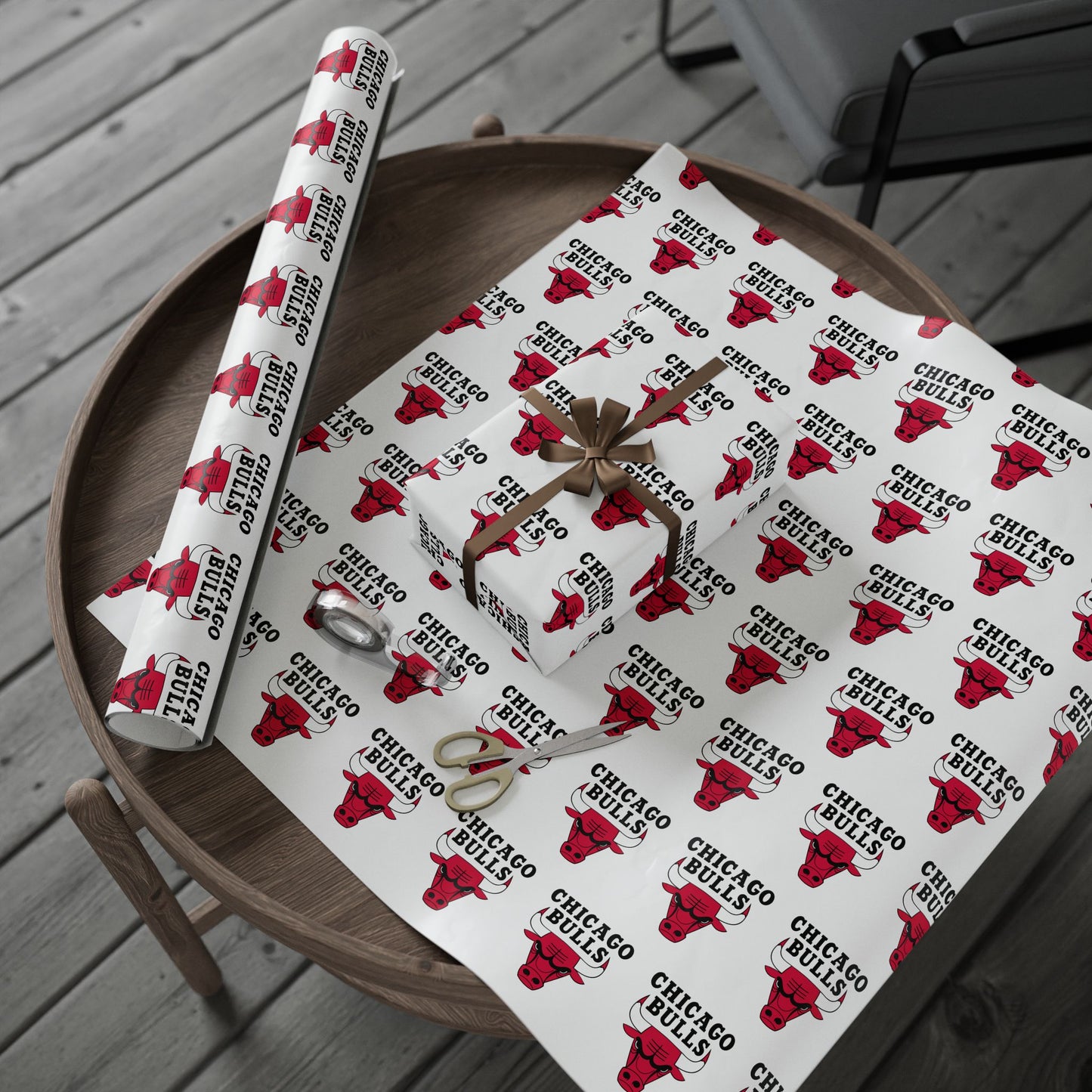Chicago Bulls NBA Holiday Gift Wrapping Paper