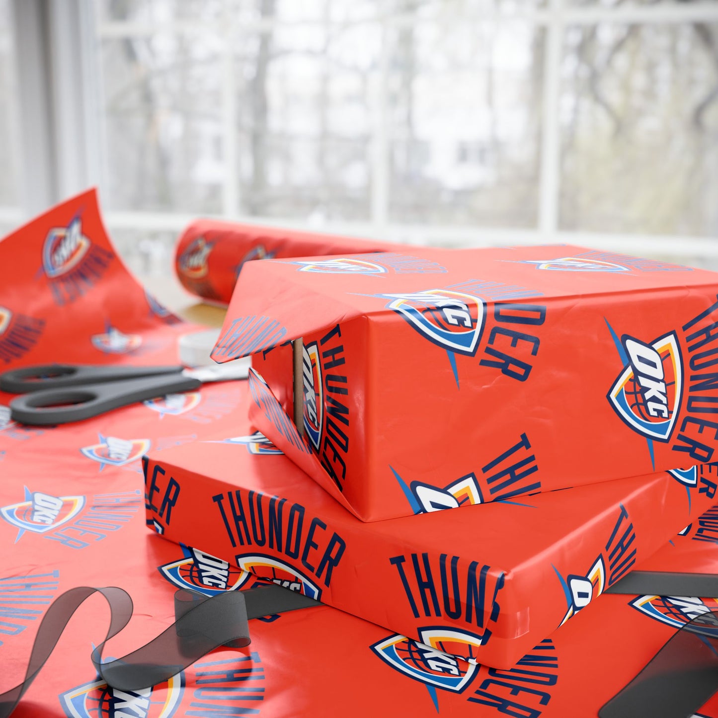 Oklahoma City Thunder NBA Holiday Gift Wrapping Paper