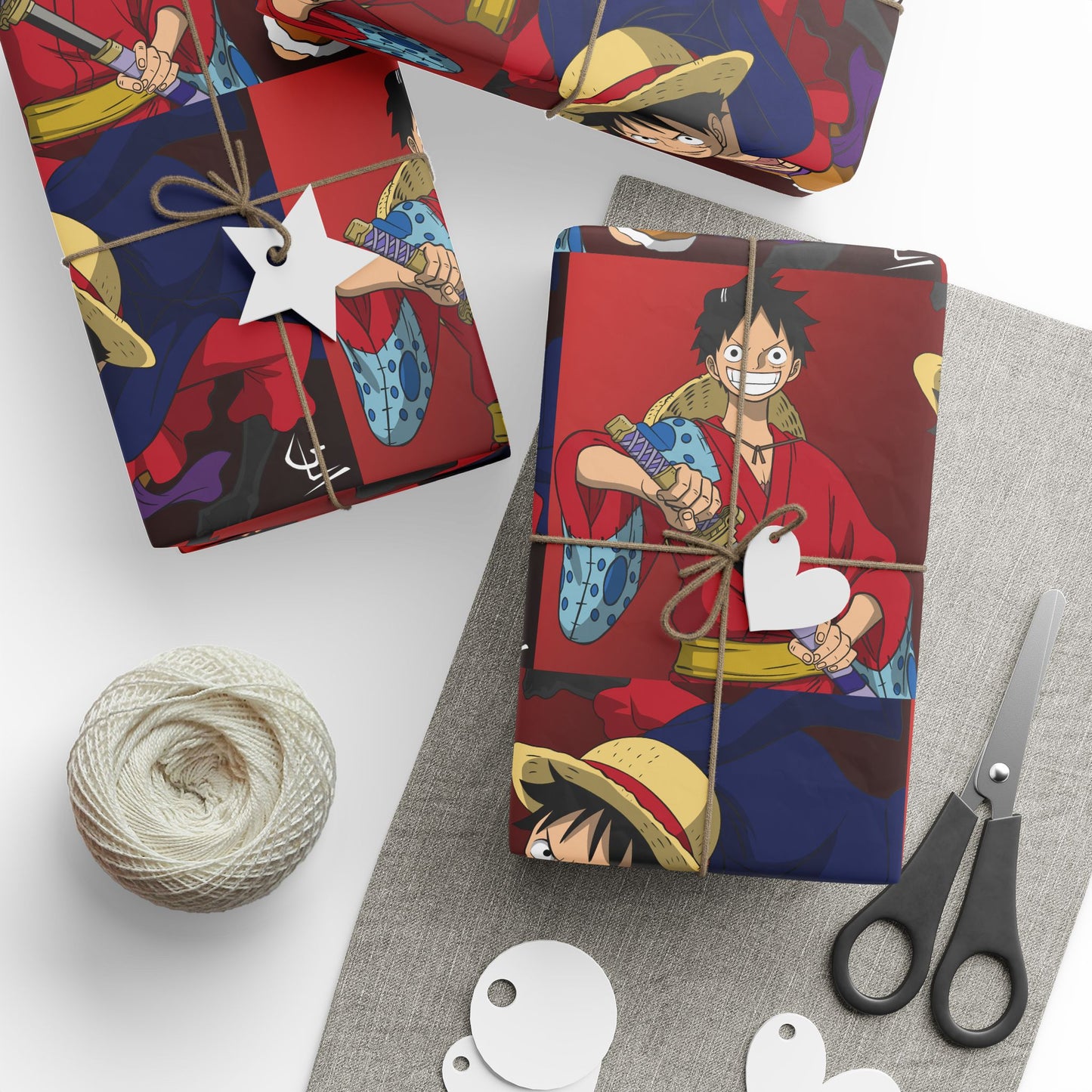 Monkey Luffy Red and Blue Gift Wrapping Papers