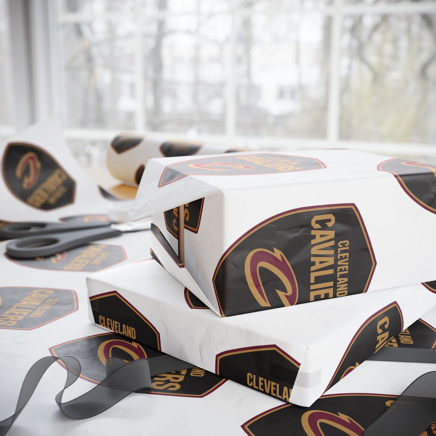 Cleveland Cavaliers NBA Holiday Gift Wrapping Paper