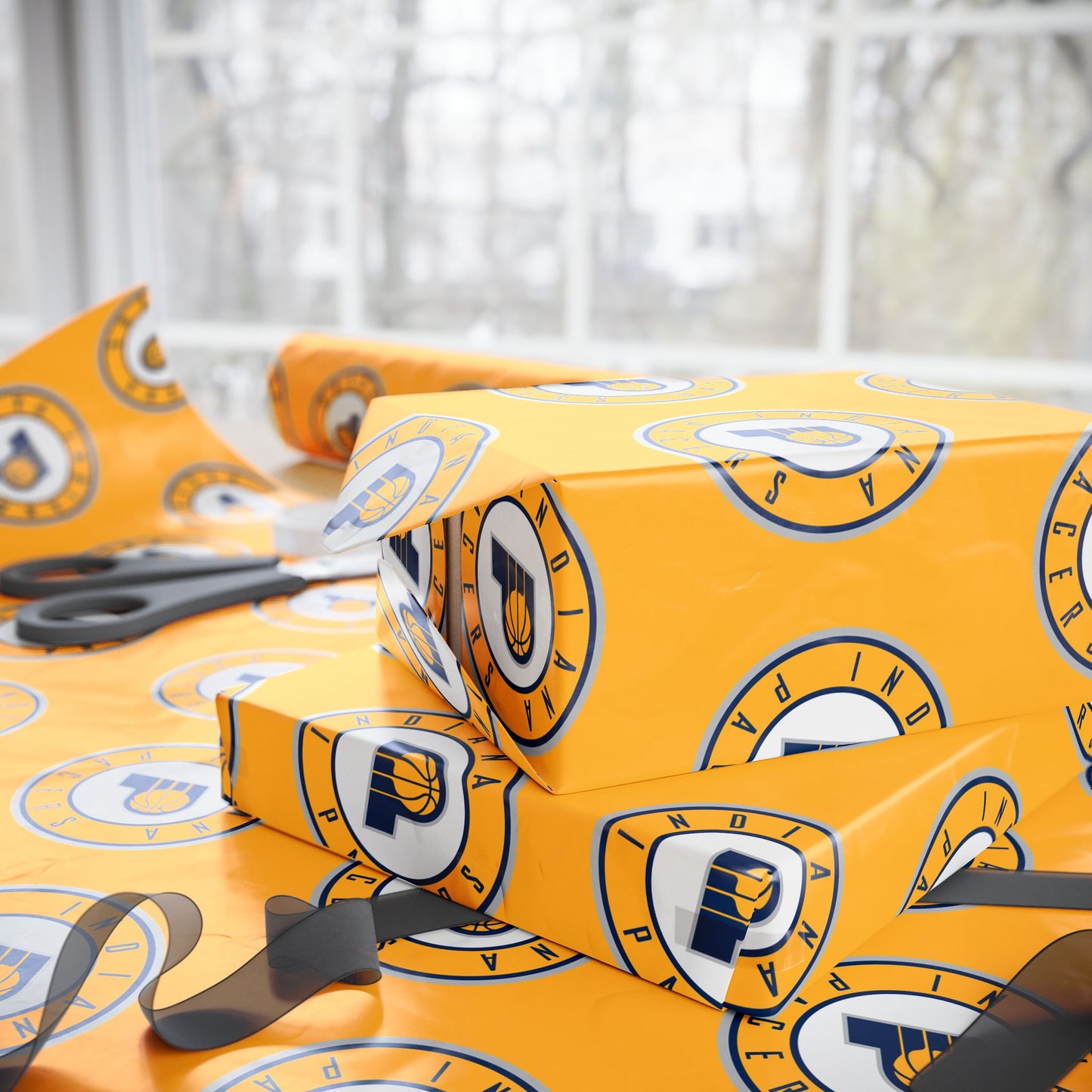 Indiana Pacers NBA Holiday Gift Wrapping Paper