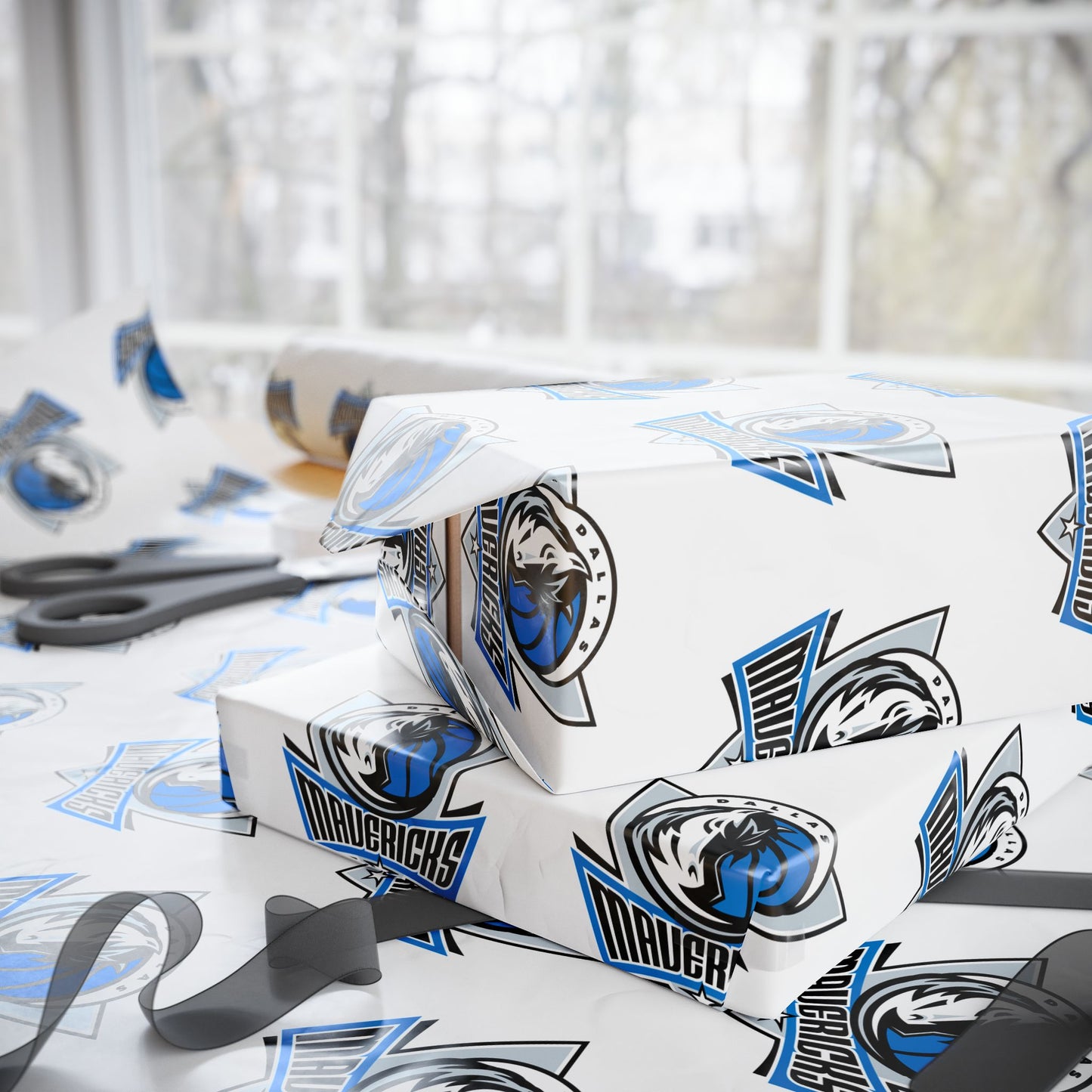 Dallas Mavericks NBA Holiday Gift Wrapping Paper