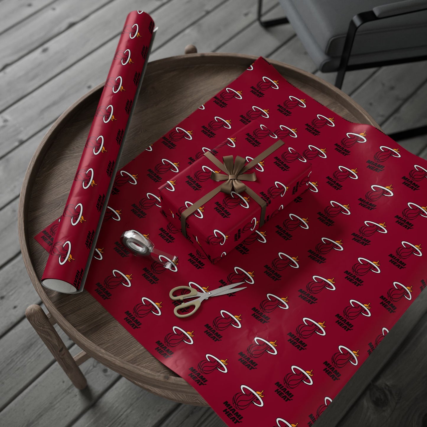 Miami Heat NBA Holiday Gift Wrapping Paper