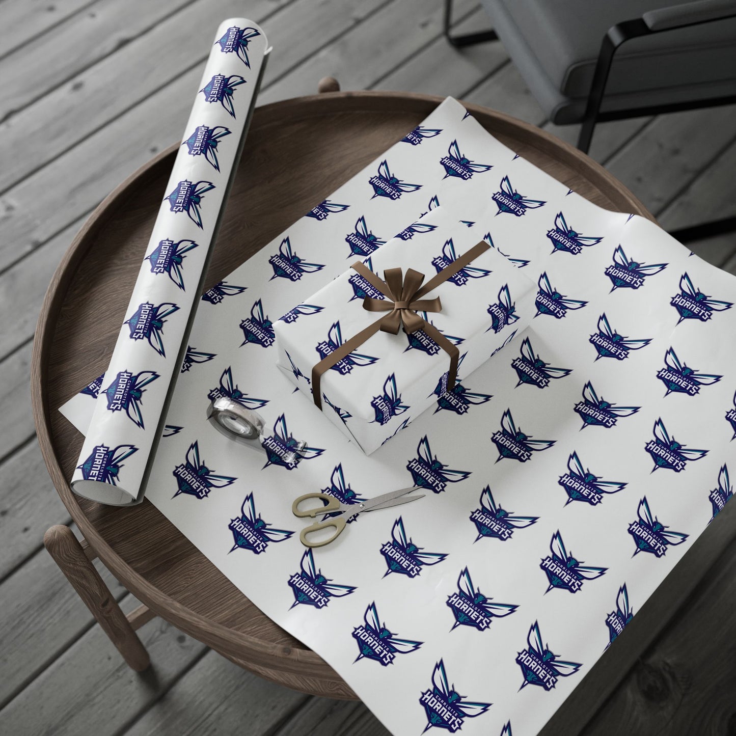 Charlotte Hornets NBA Holiday Gift Wrapping Paper