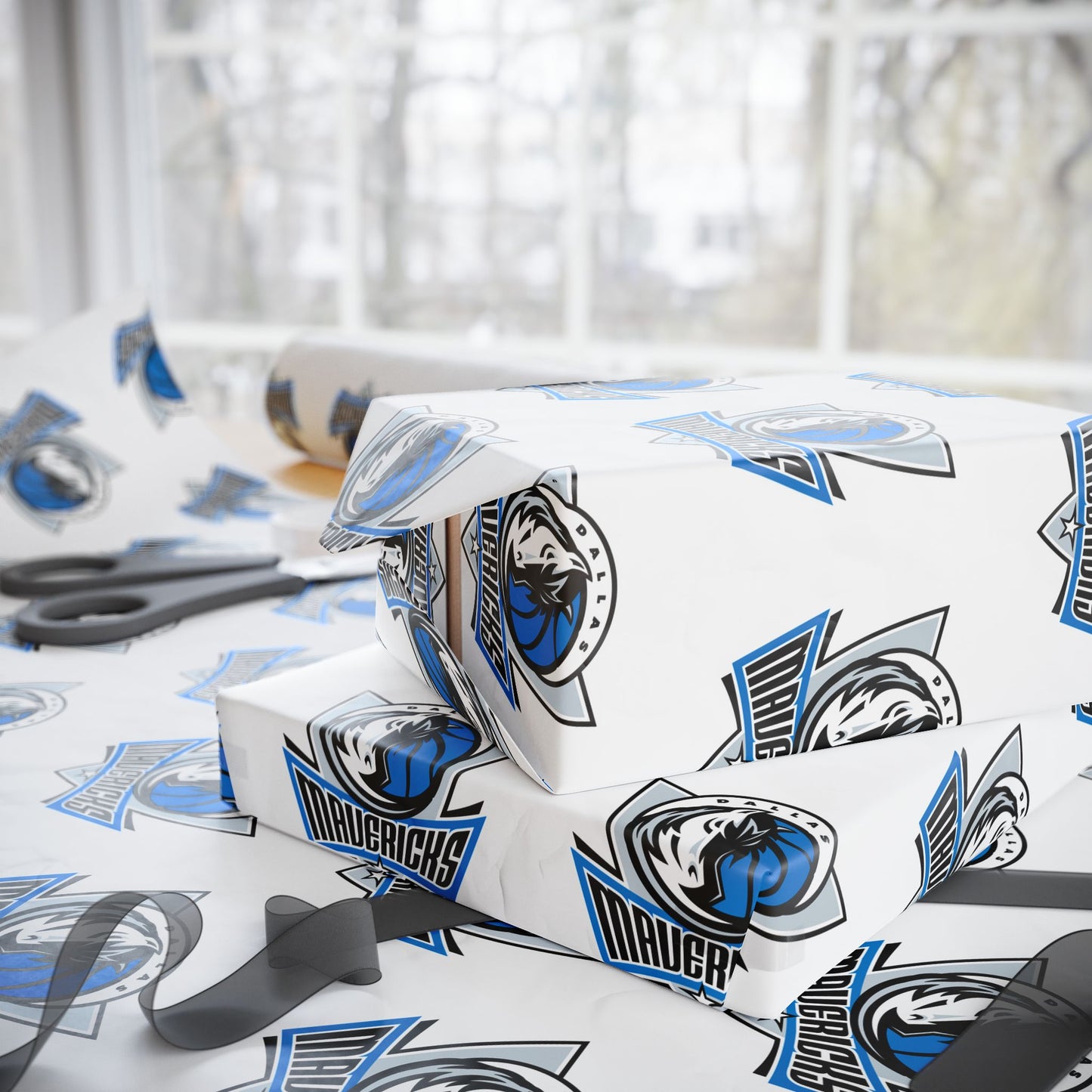 Dallas Mavericks NBA Holiday Gift Wrapping Paper