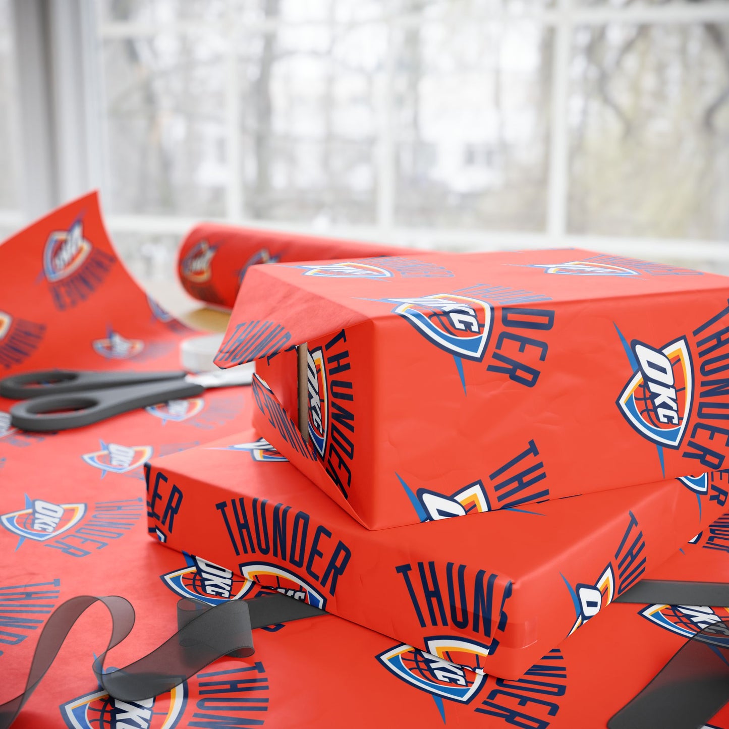 Oklahoma City Thunder NBA Holiday Gift Wrapping Paper