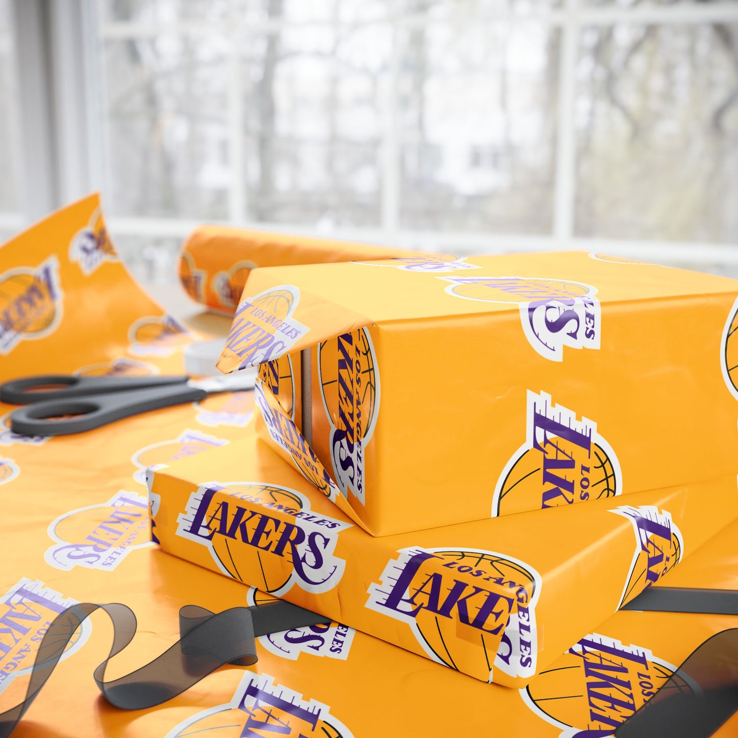 LA Lakers NBA Holiday Gift Wrapping Paper