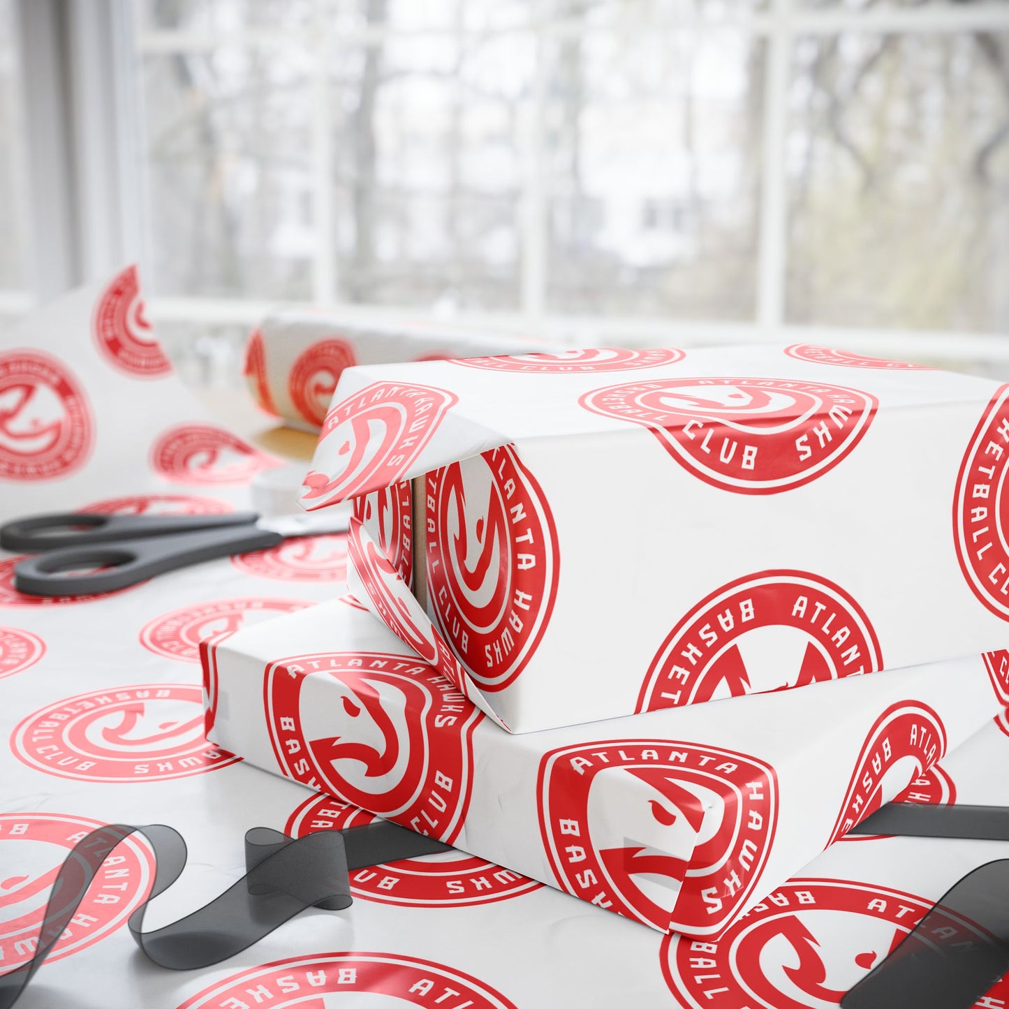 Atlanta Hawks NBA Holiday Gift Wrapping Paper