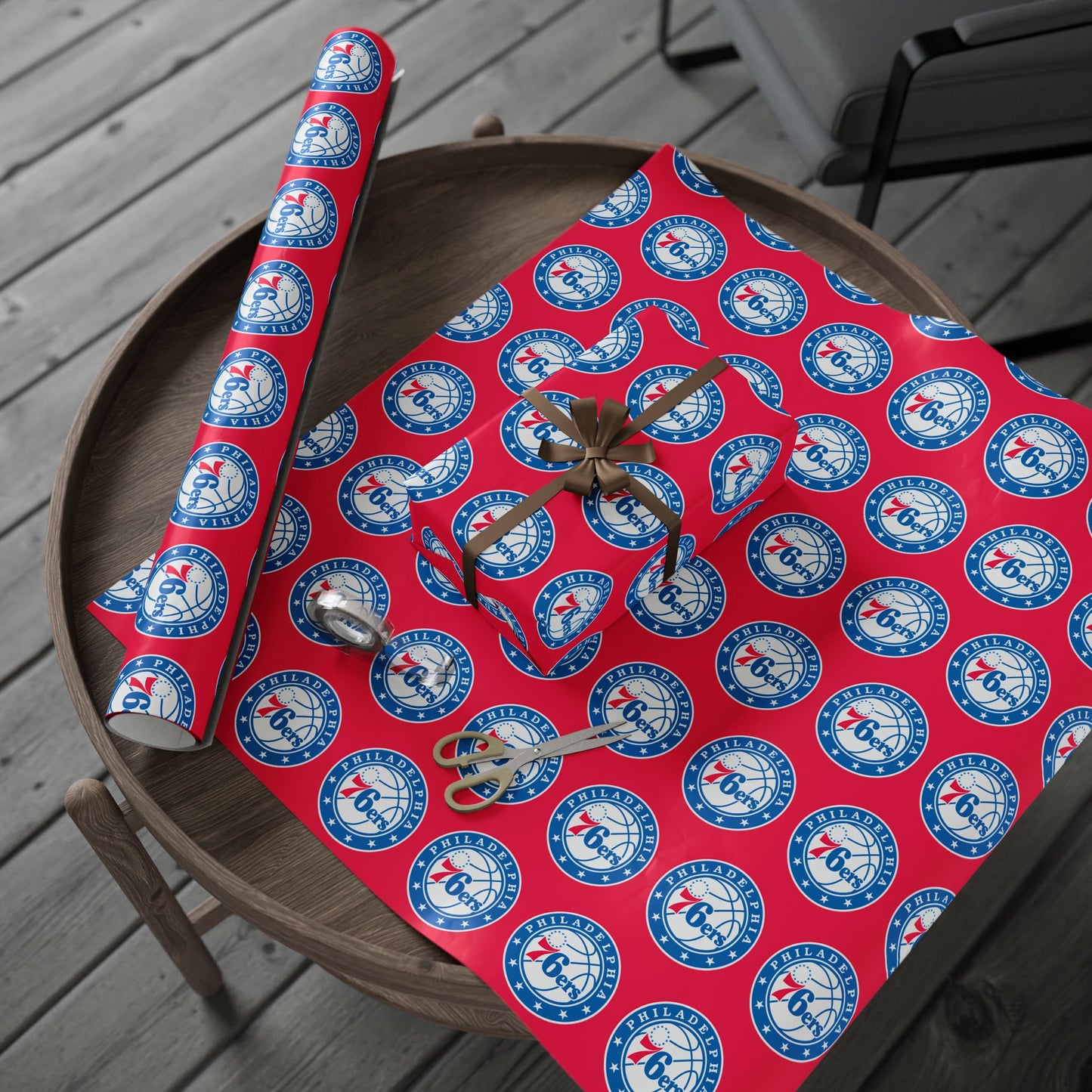 Philadelphia 76ers NBA Holiday Gift Wrapping Paper