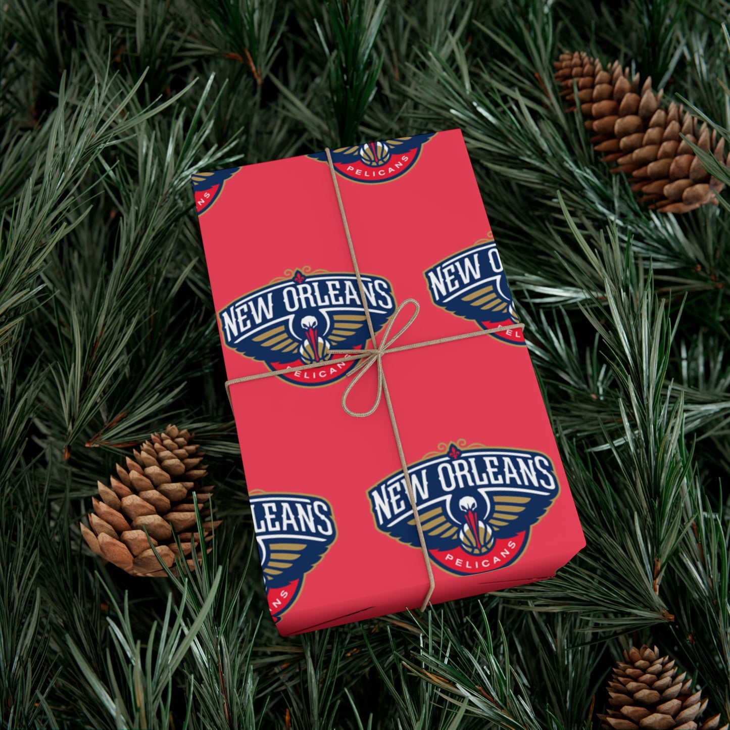 New Orleans Pelicans NBA Holiday Gift Wrapping Paper