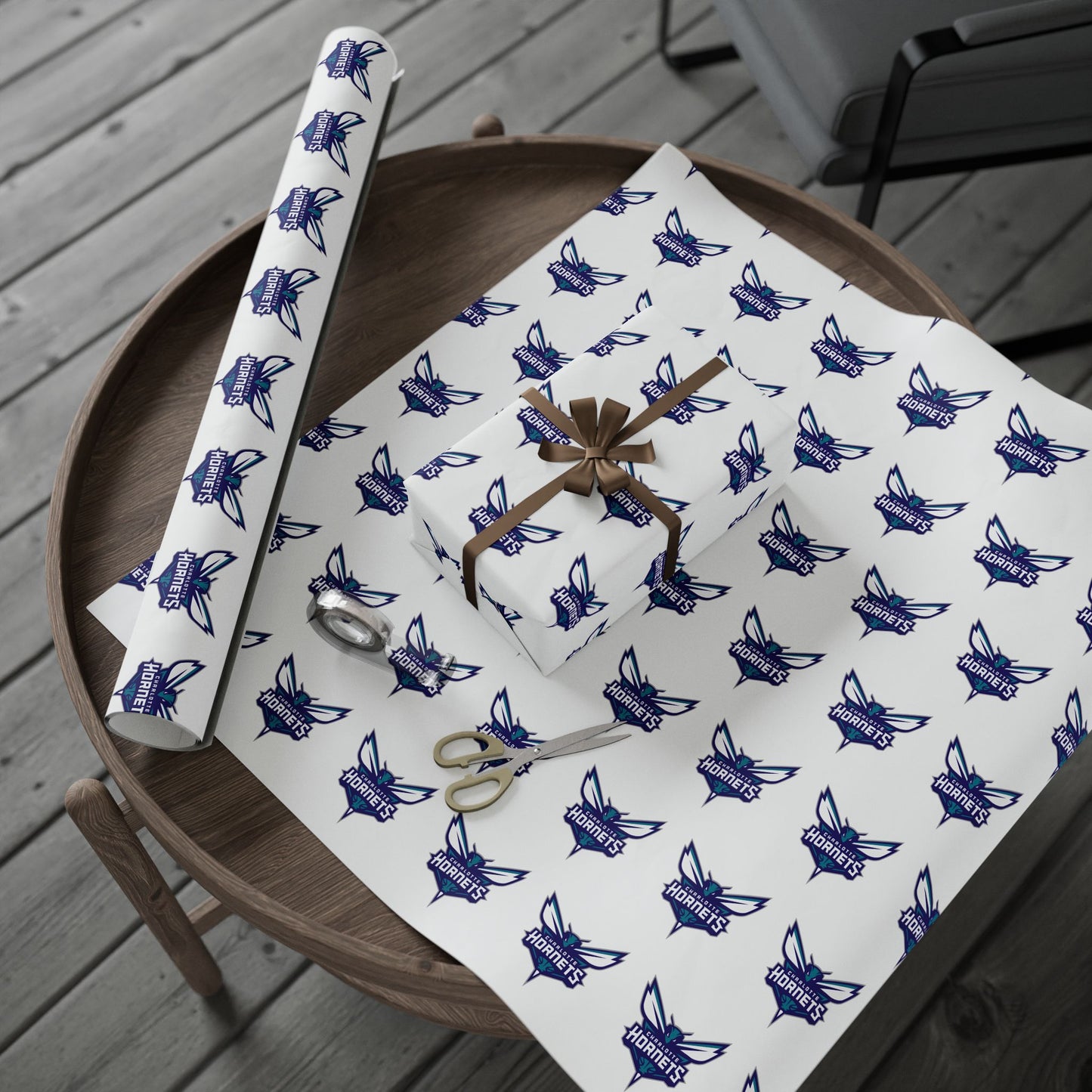 Charlotte Hornets NBA Holiday Gift Wrapping Paper
