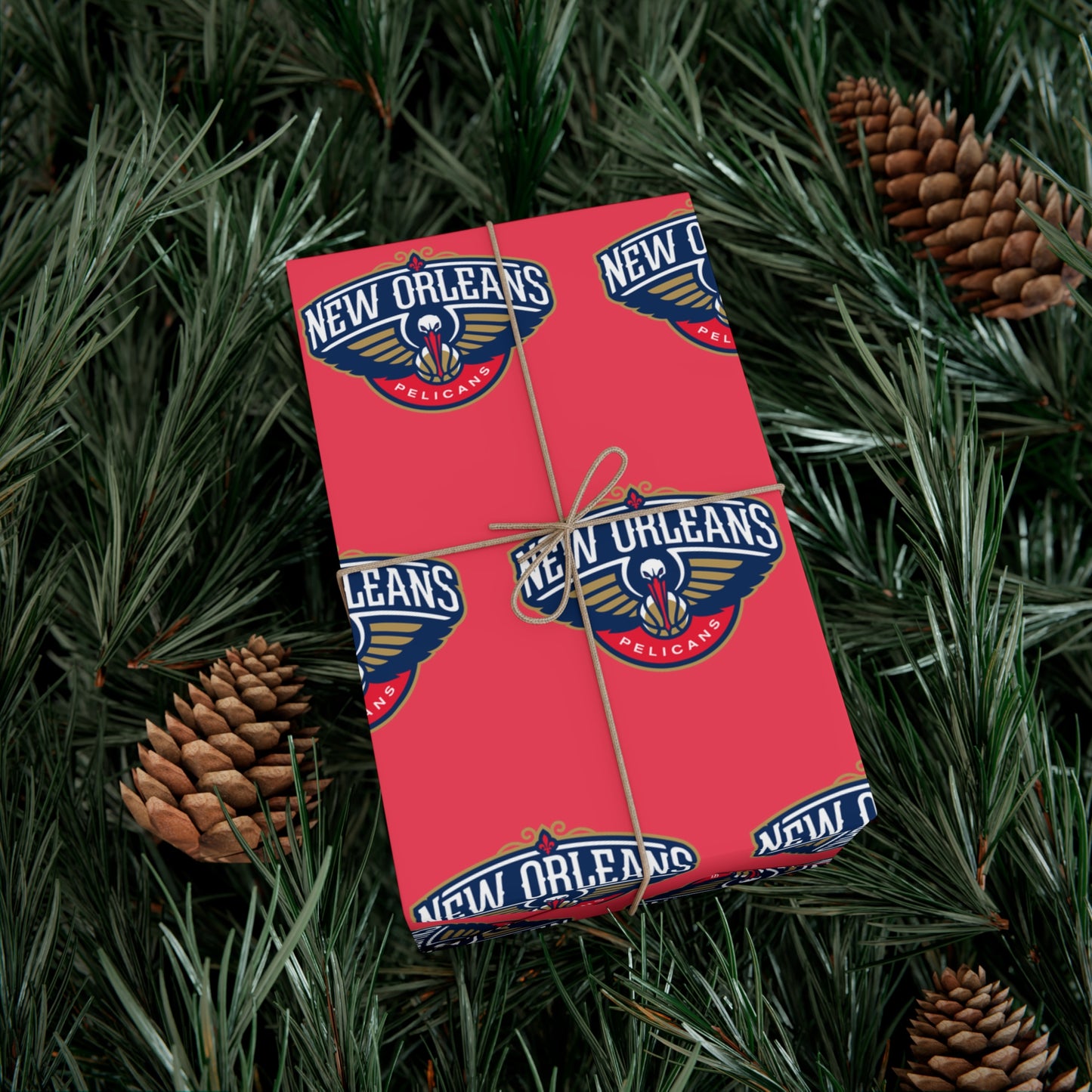 New Orleans Pelicans NBA Holiday Gift Wrapping Paper