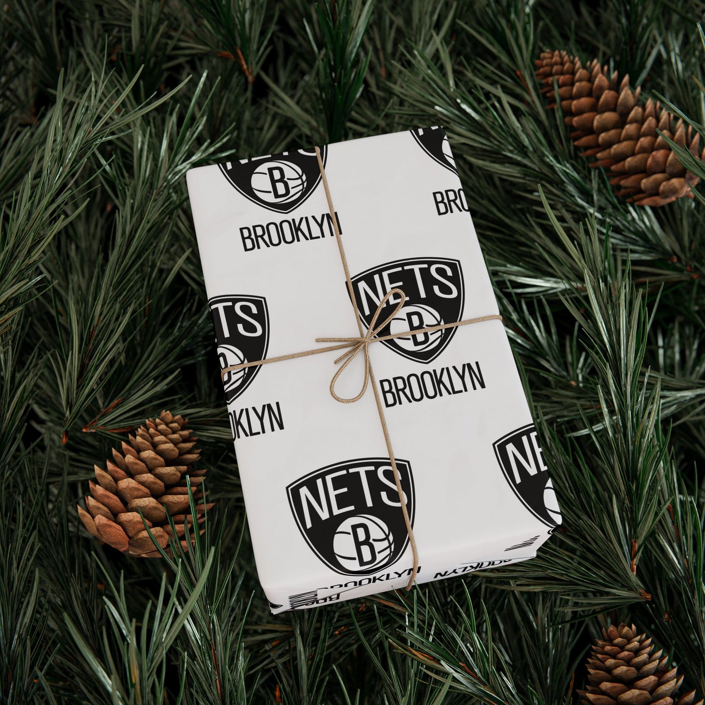 Brooklyn Nets NBA Holiday Gift Wrapping Paper