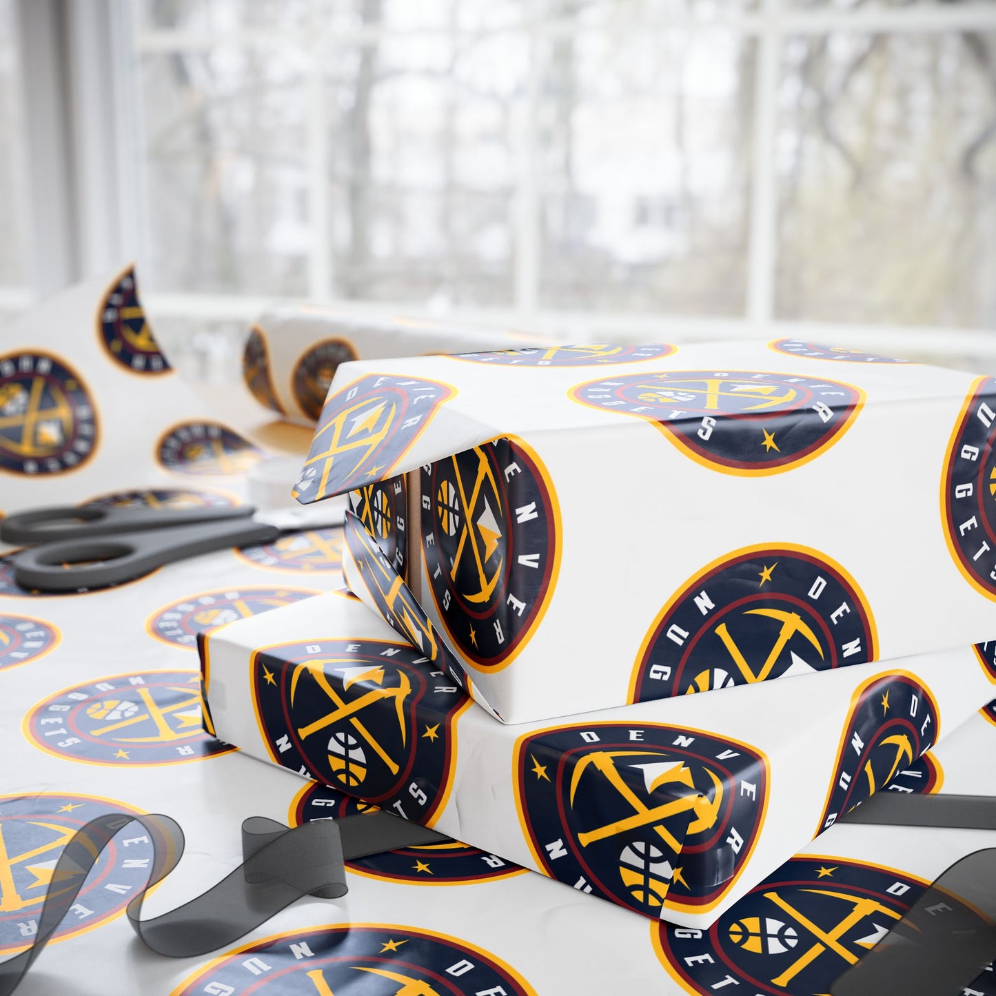 Denver Nuggets NBA Holiday Gift Wrapping Paper