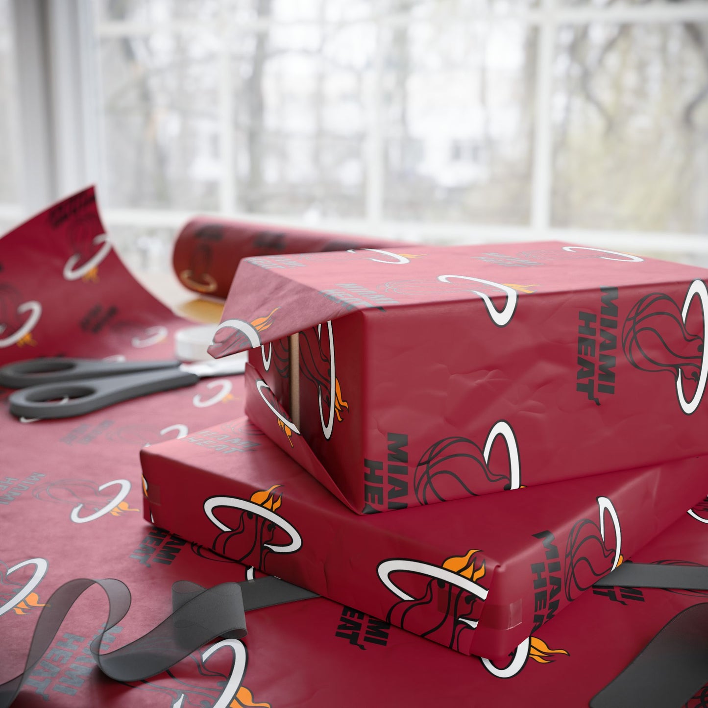 Miami Heat NBA Holiday Gift Wrapping Paper