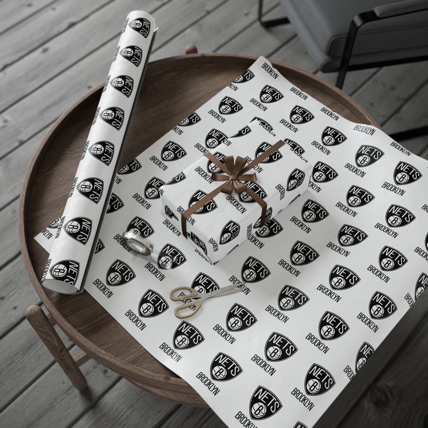 Brooklyn Nets NBA Holiday Gift Wrapping Paper