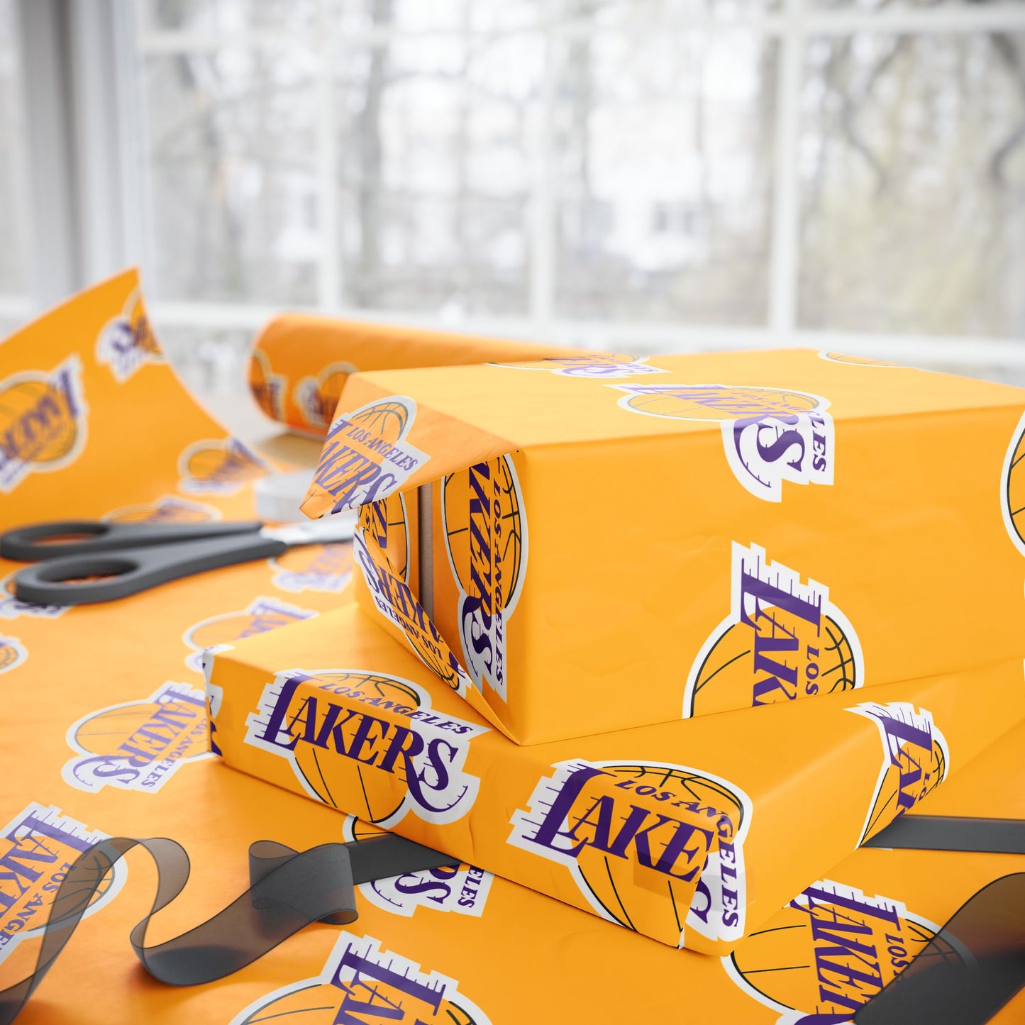LA Lakers NBA Holiday Gift Wrapping Paper