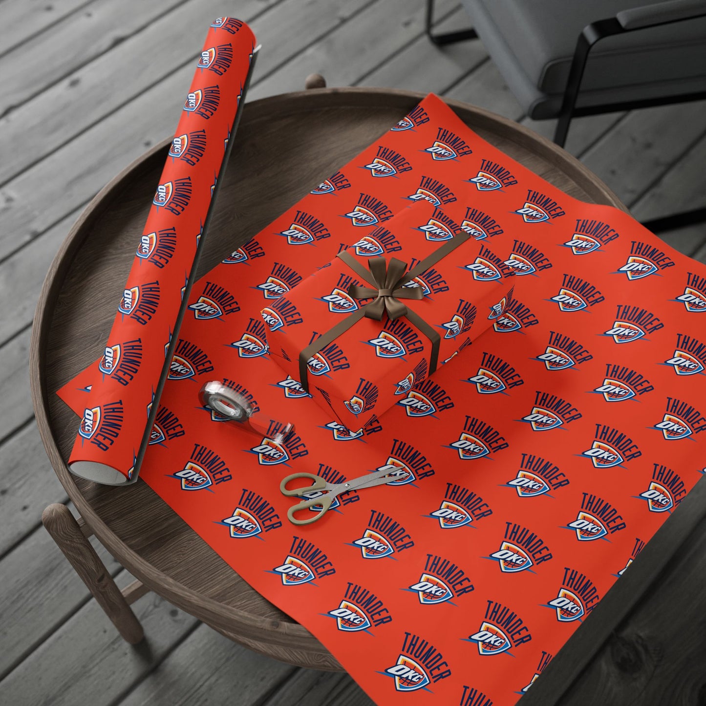 Oklahoma City Thunder NBA Holiday Gift Wrapping Paper