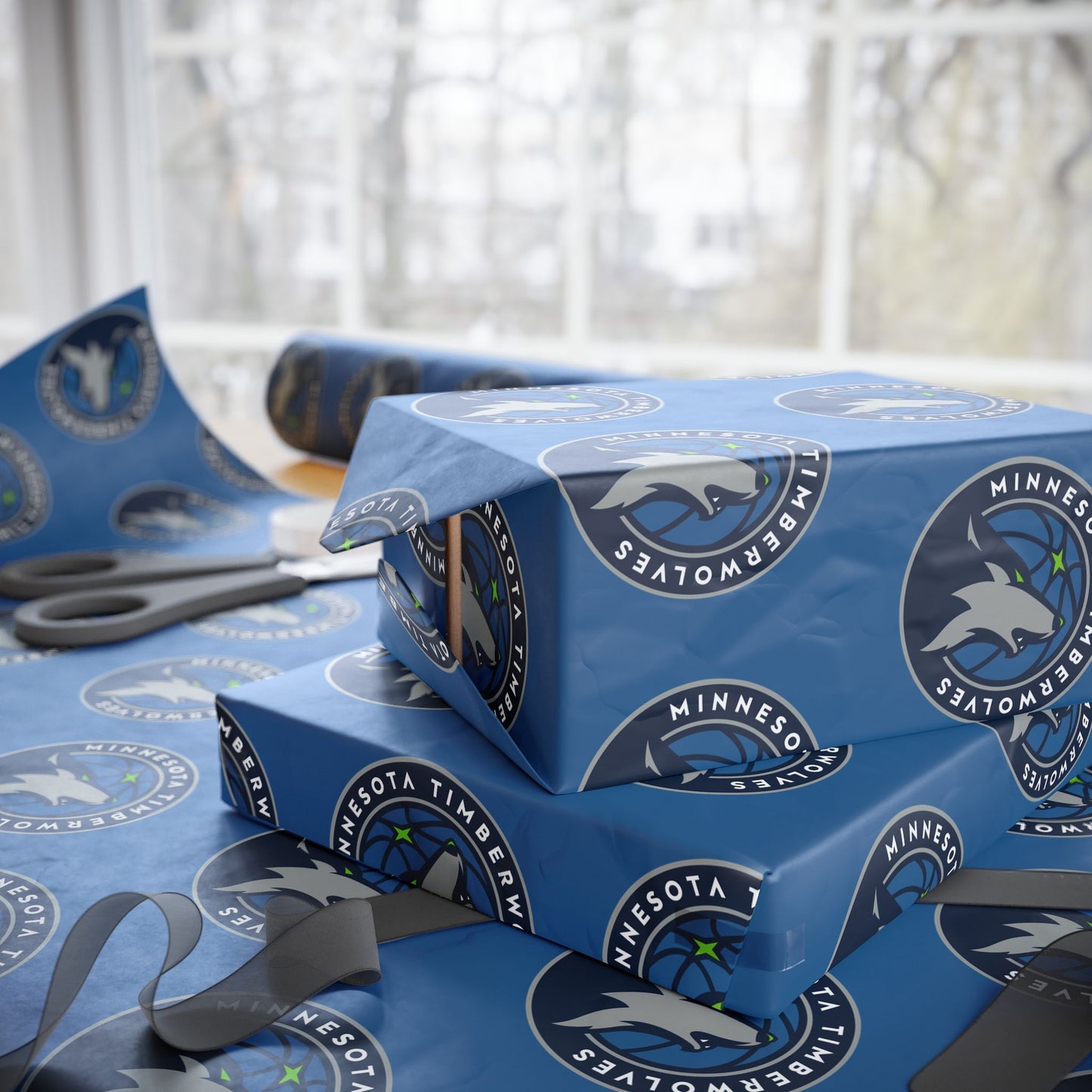 Minnesota Timberwolves NBA Holiday Gift Wrapping Paper