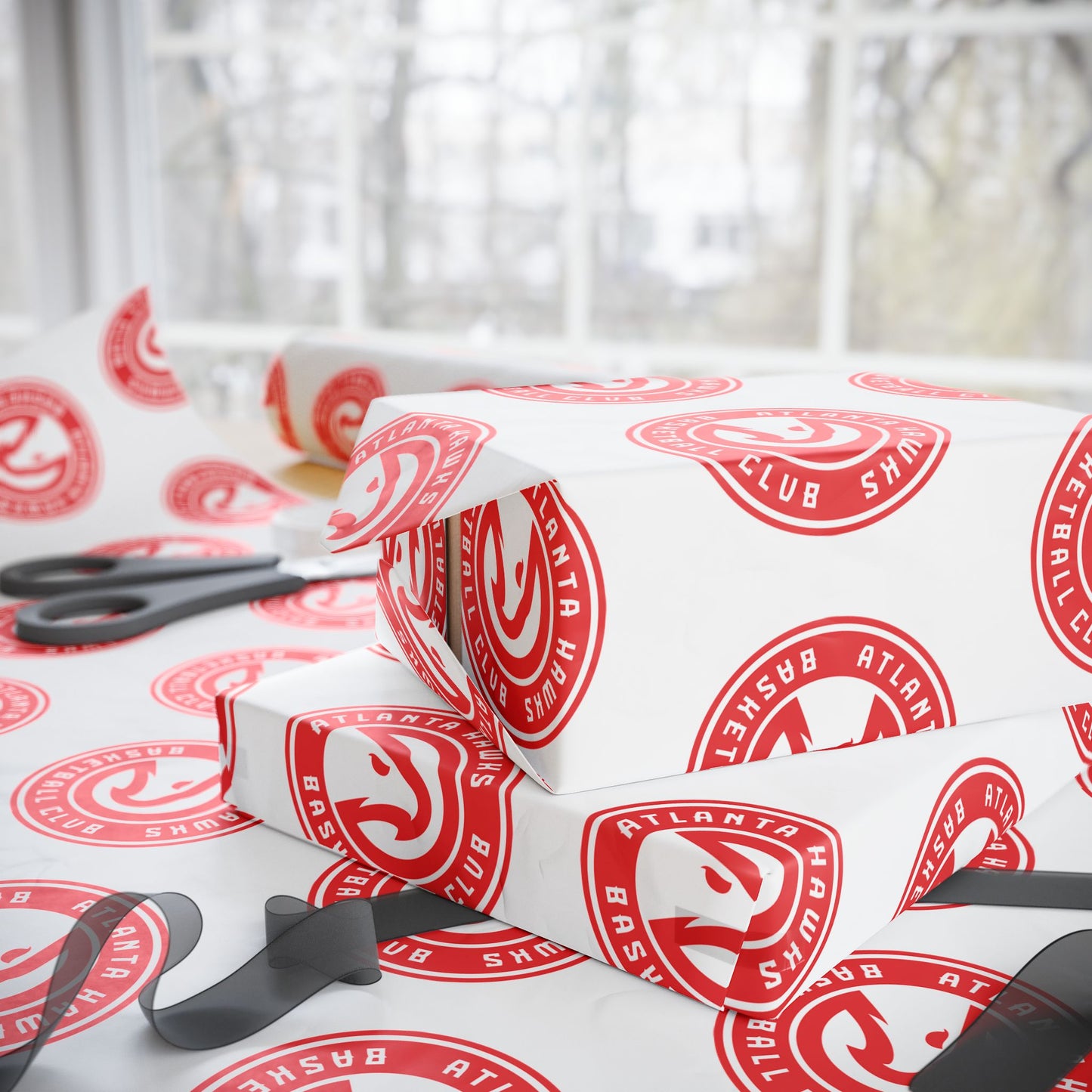 Atlanta Hawks NBA Holiday Gift Wrapping Paper