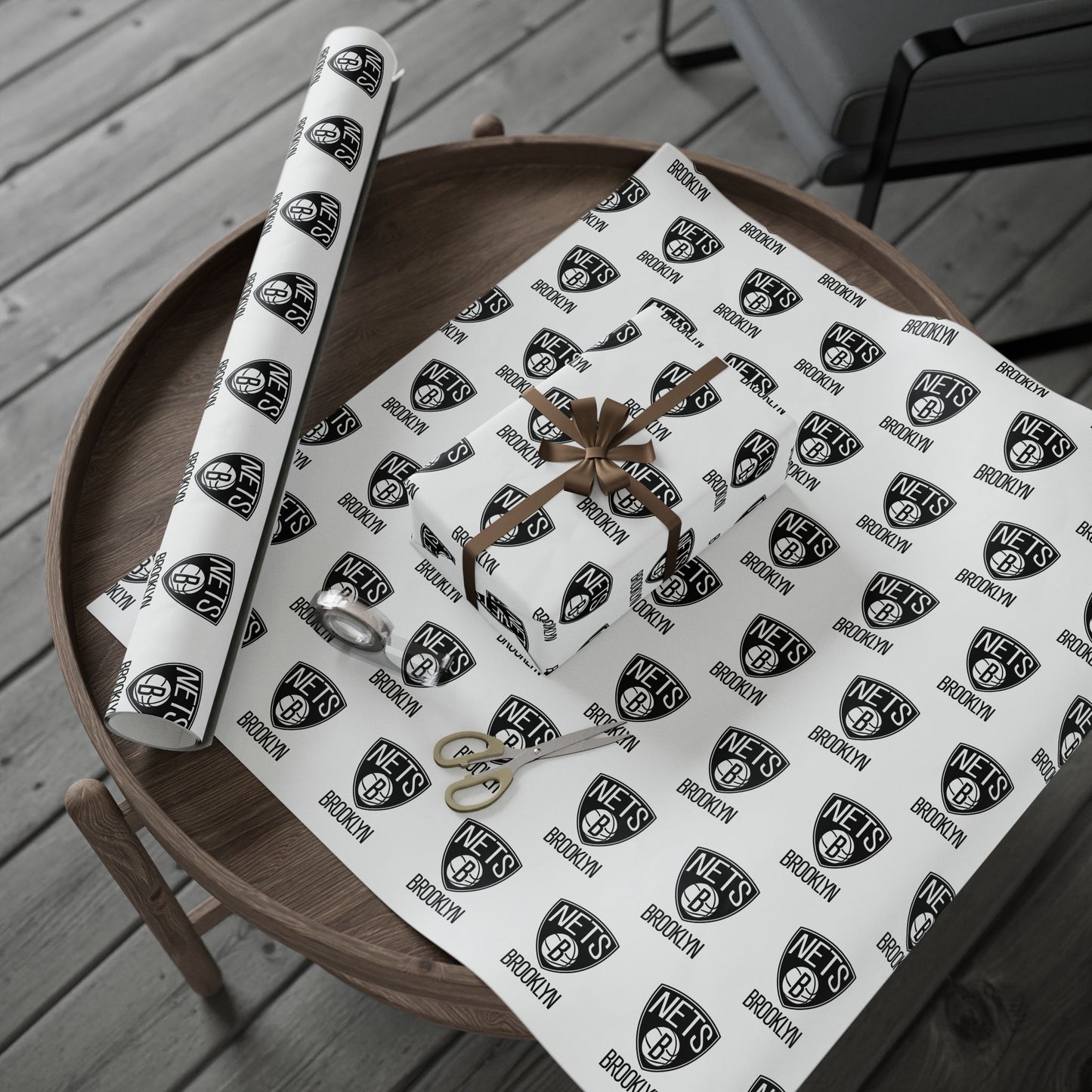 Brooklyn Nets NBA Holiday Gift Wrapping Paper