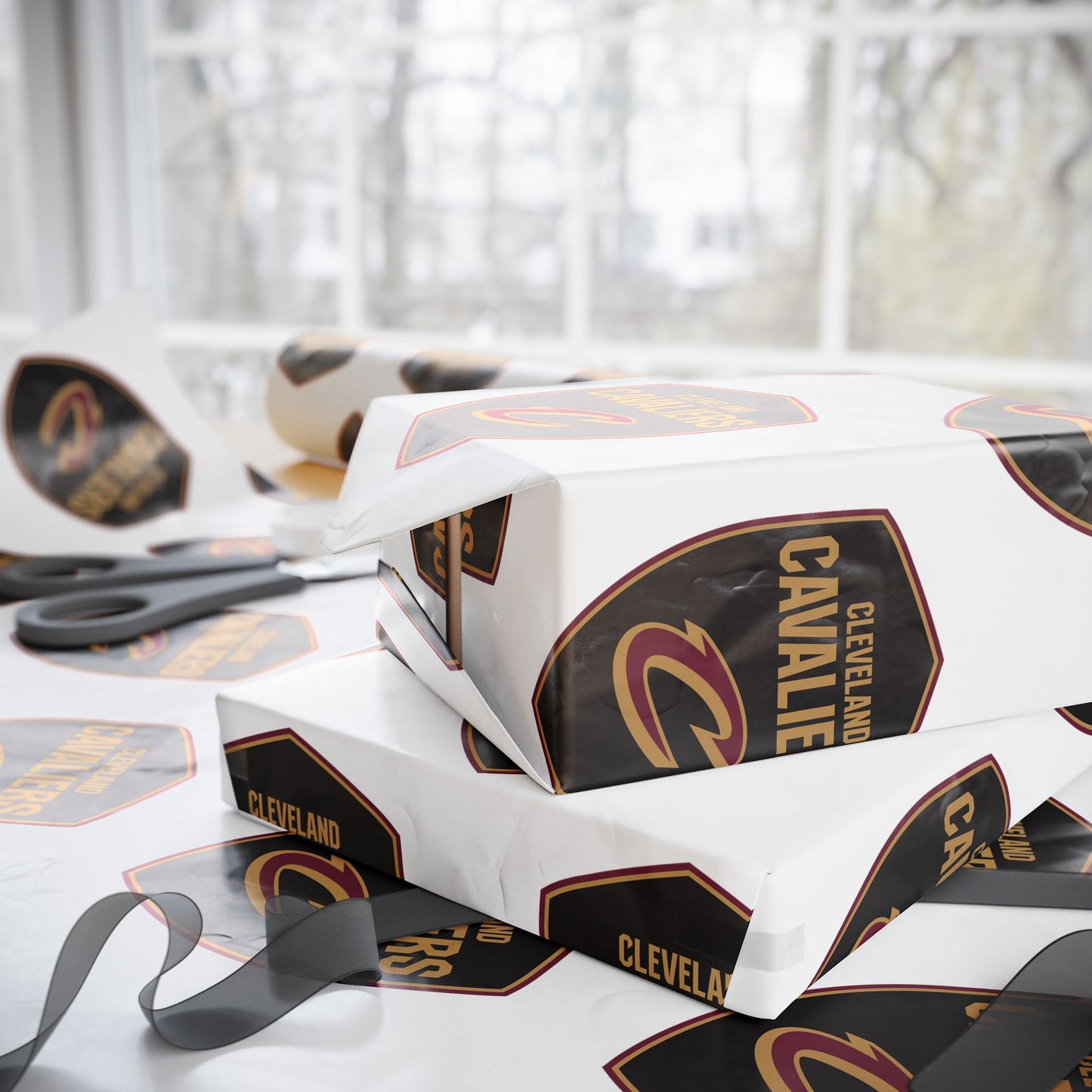 Cleveland Cavaliers NBA Holiday Gift Wrapping Paper