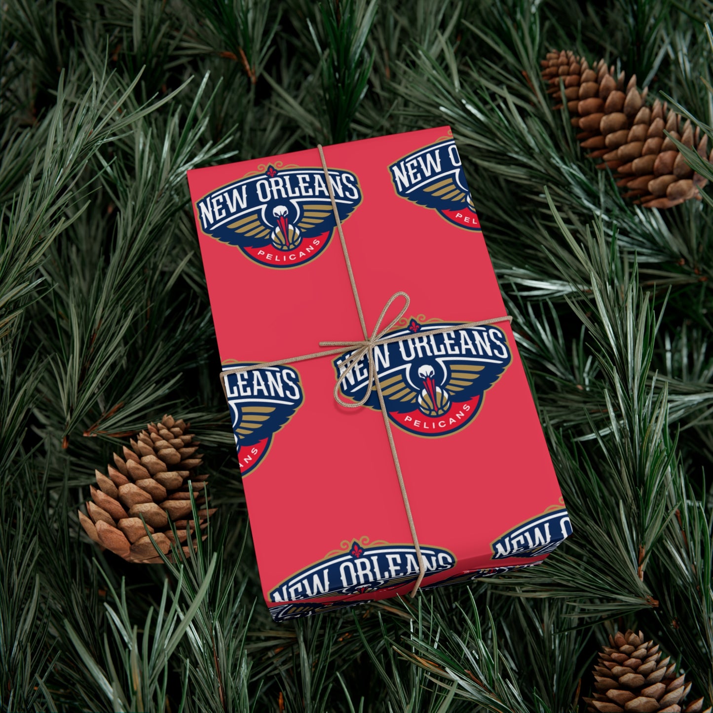 New Orleans Pelicans NBA Holiday Gift Wrapping Paper