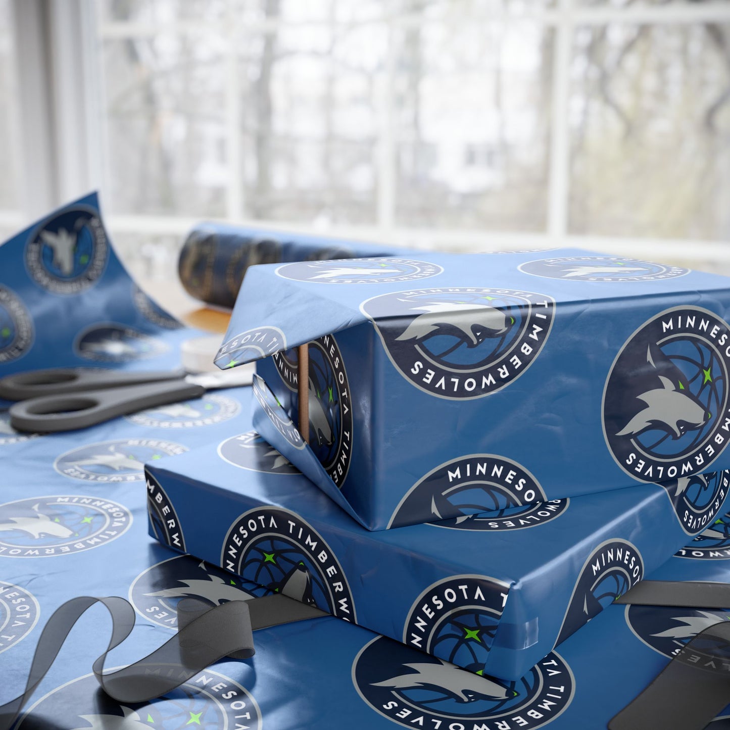 Minnesota Timberwolves NBA Holiday Gift Wrapping Paper