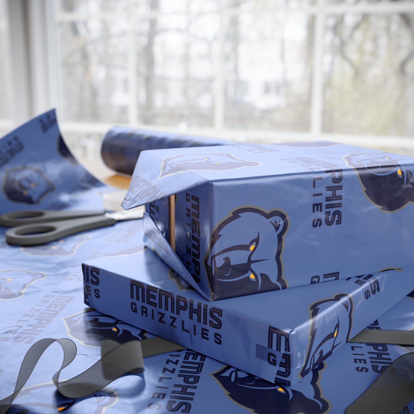 Memphis Grizzles NBA Holiday Gift Wrapping Paper