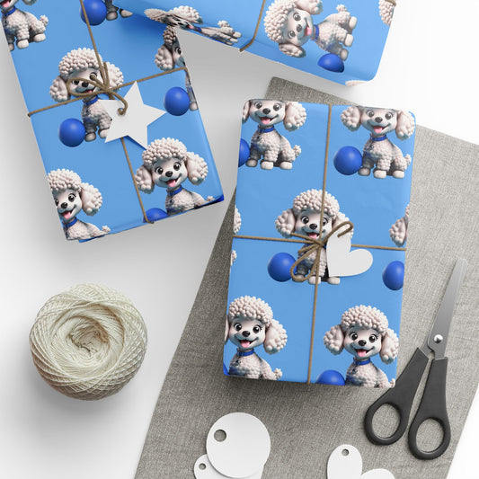 Poodle with ball Birthday Gift Wrapping Paper