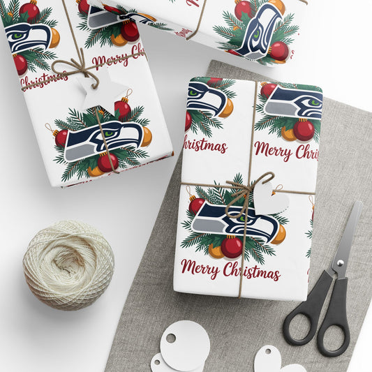 Seattle Football Merry Christmas Sports Gift Wrap