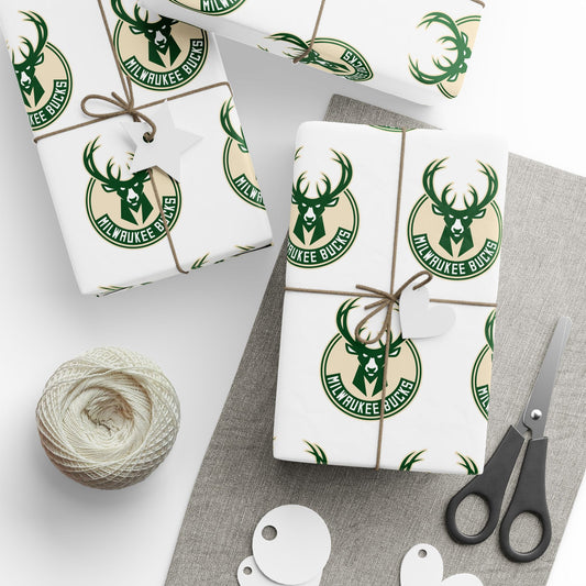 Milwaukee Bucks NBA Holiday Gift Wrapping Paper