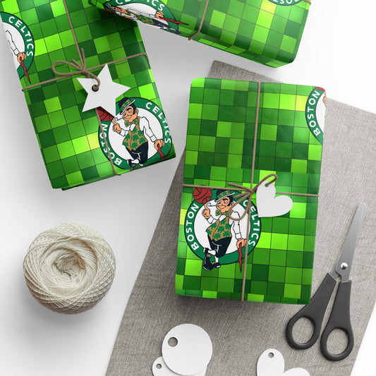 Boston Celtics NBA Holiday Gift Wrapping Paper