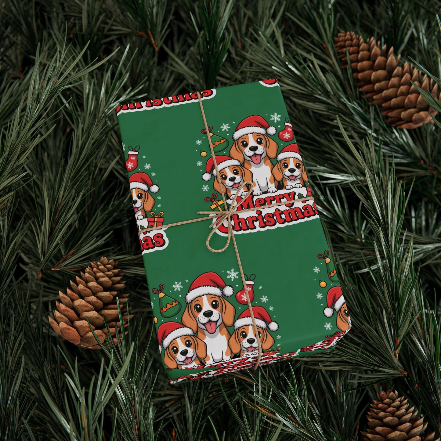 Beagles Merry Christmas Wrapping Paper