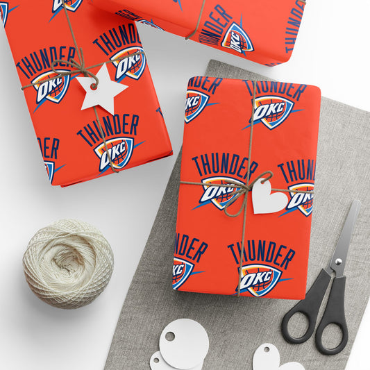 Oklahoma City Thunder NBA Holiday Gift Wrapping Paper
