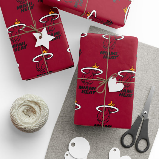 Miami Heat NBA Holiday Gift Wrapping Paper