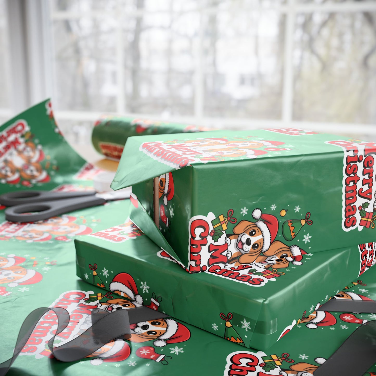 Beagles Merry Christmas Wrapping Paper