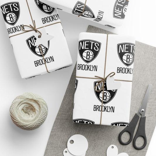 Brooklyn Nets NBA Holiday Gift Wrapping Paper