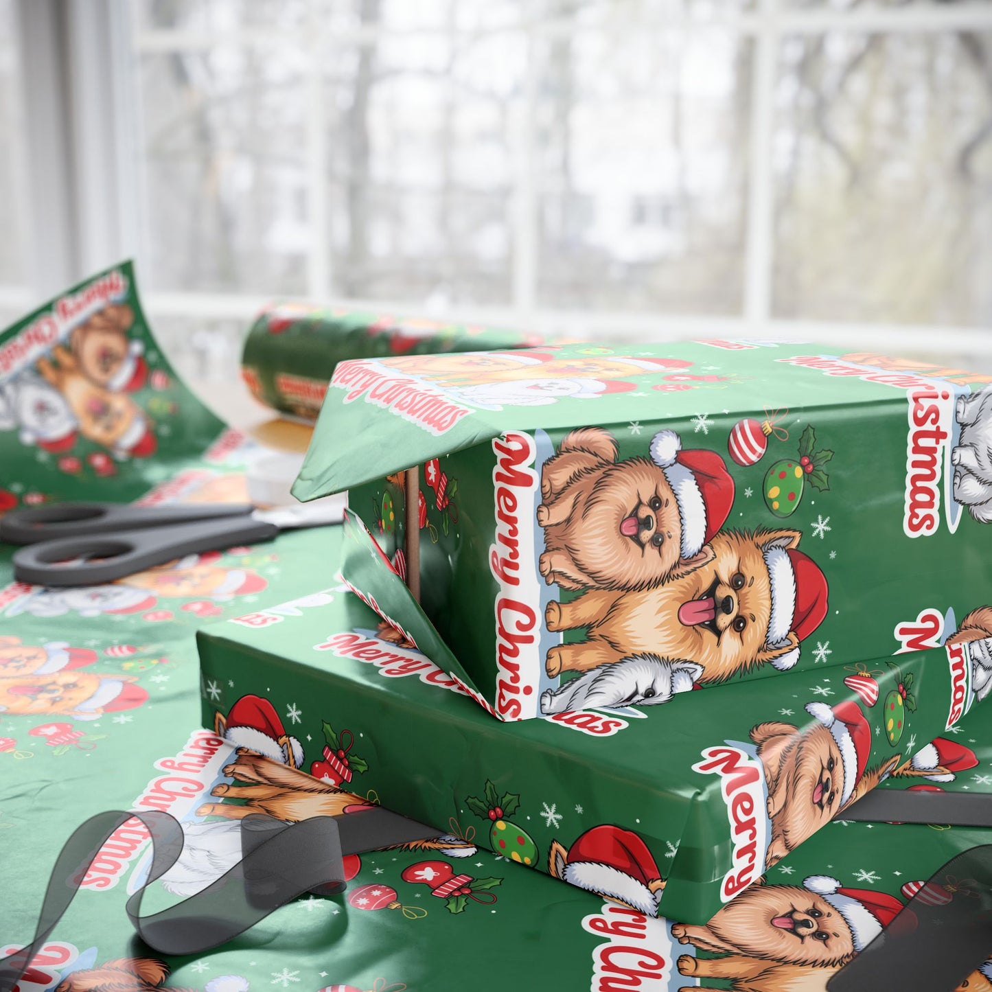 Pomeranian Merry Christmas Wrapping Paper