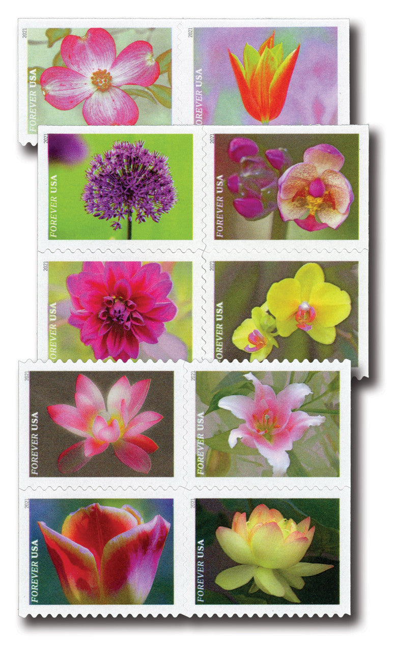 Garden Beauty USPS Forever Postage Stamps (5) books of 20 (100 total)